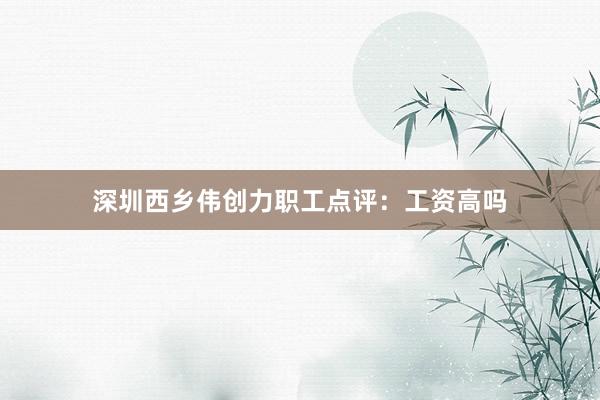 深圳西乡伟创力职工点评：工资高吗